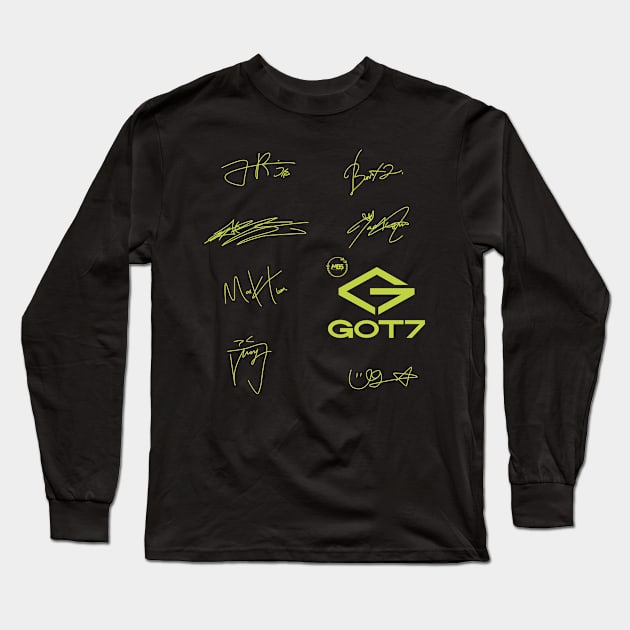 Design with the signatures of  got7 Long Sleeve T-Shirt by MBSdesing 